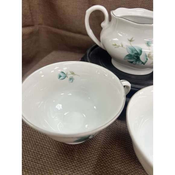 VTG Favolina Wawel Blue Morning Flower Set. 2 Cups, Sugar bowl, Creamer (135) - Picture 7 of 11